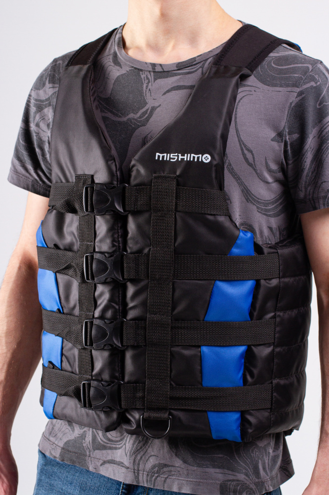 Жилет спасательный MISHIMO PRO Премиум качества Черно-синий в Серпухове