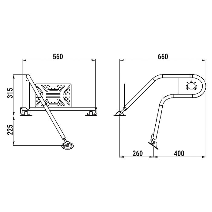 Стойка рулевая с креплением на баллон надувной лодки 25мм в Серпухове