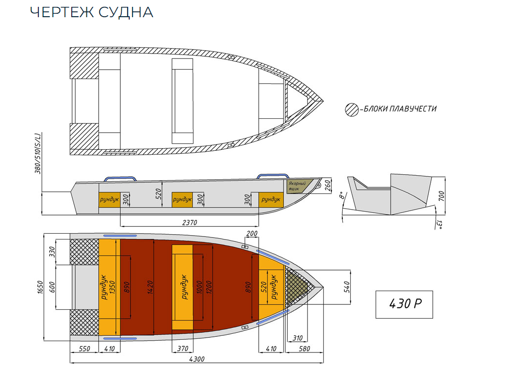 Алюминиевая лодка  Wyatboat-430 Р в Серпухове