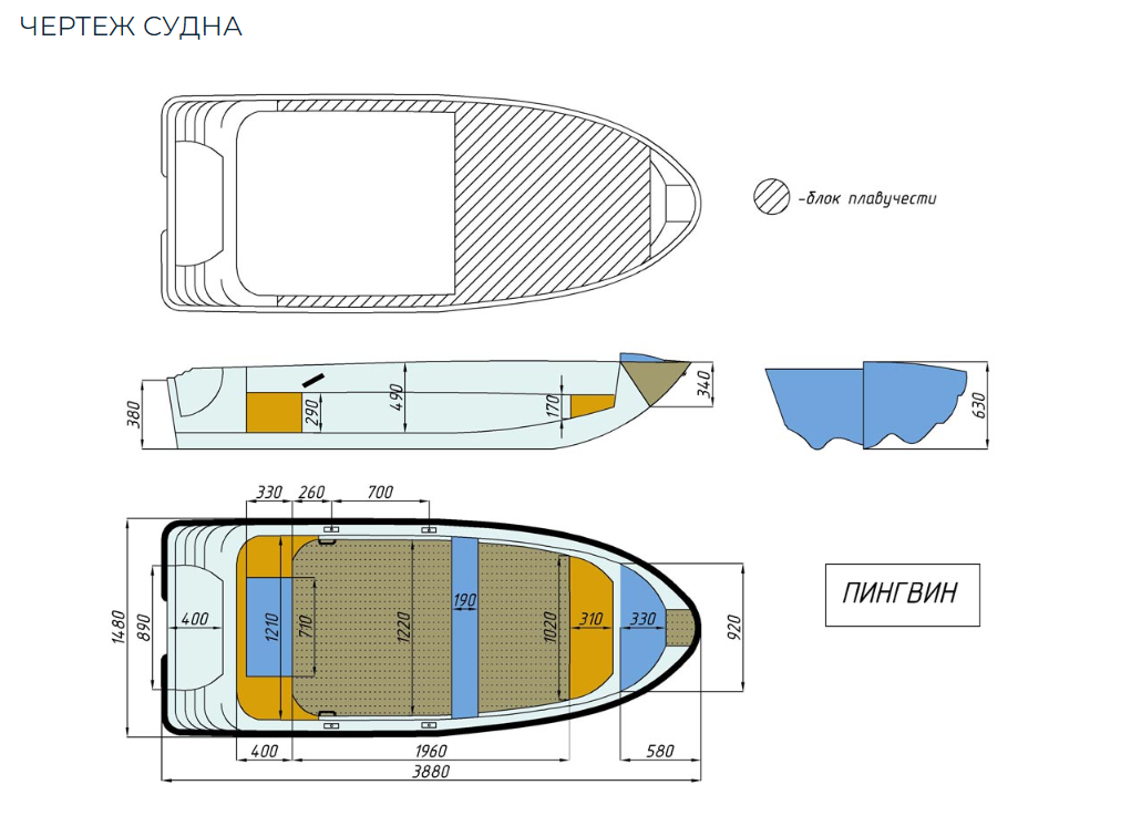 Стеклопластиковая лодка Пингвин (тримаран) в Серпухове