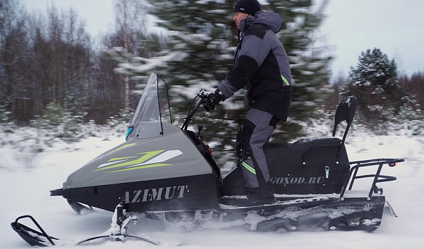 Миниснегоход Бурлак Азимут 20 л.с. , эл.запуск, реверс, тормоз гидравл, капот серый в Серпухове