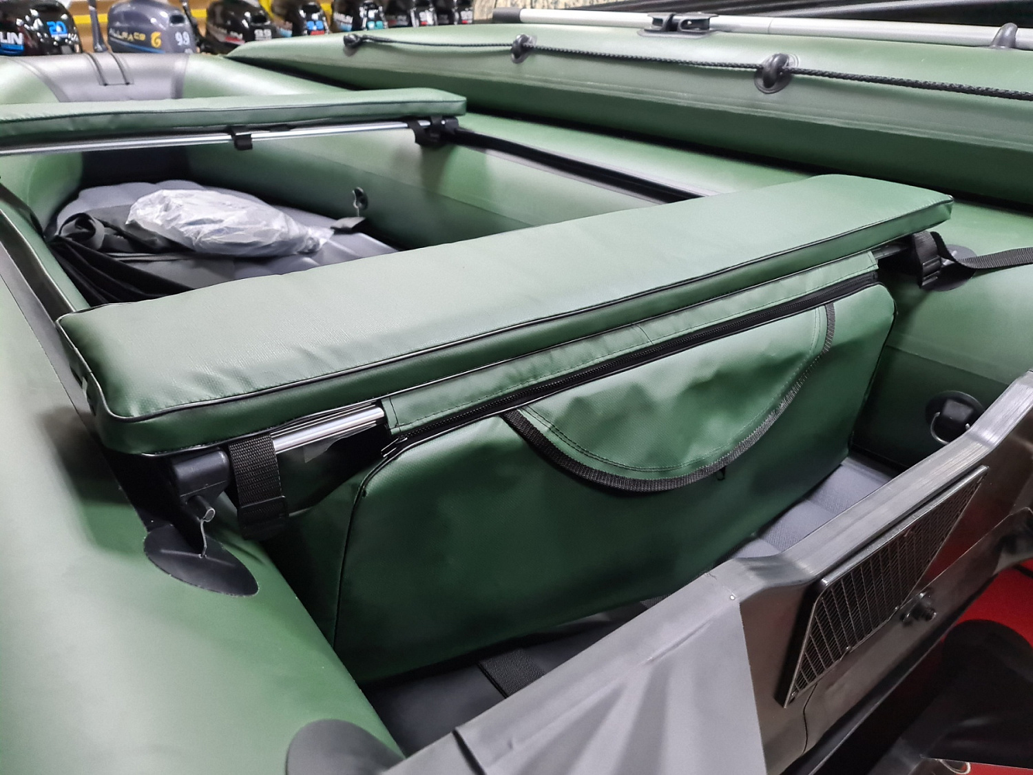 КОМПЛЕКТ МЯГКИХ НАКЛАДОК С СУМКОЙ ДЛЯ ЛОДОК 110Х20 ЗЕЛЕНЫЙ в Серпухове