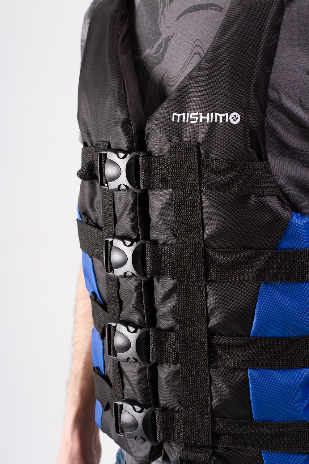 Жилет спасательный MISHIMO PRO Премиум качества Черно-синий в Серпухове