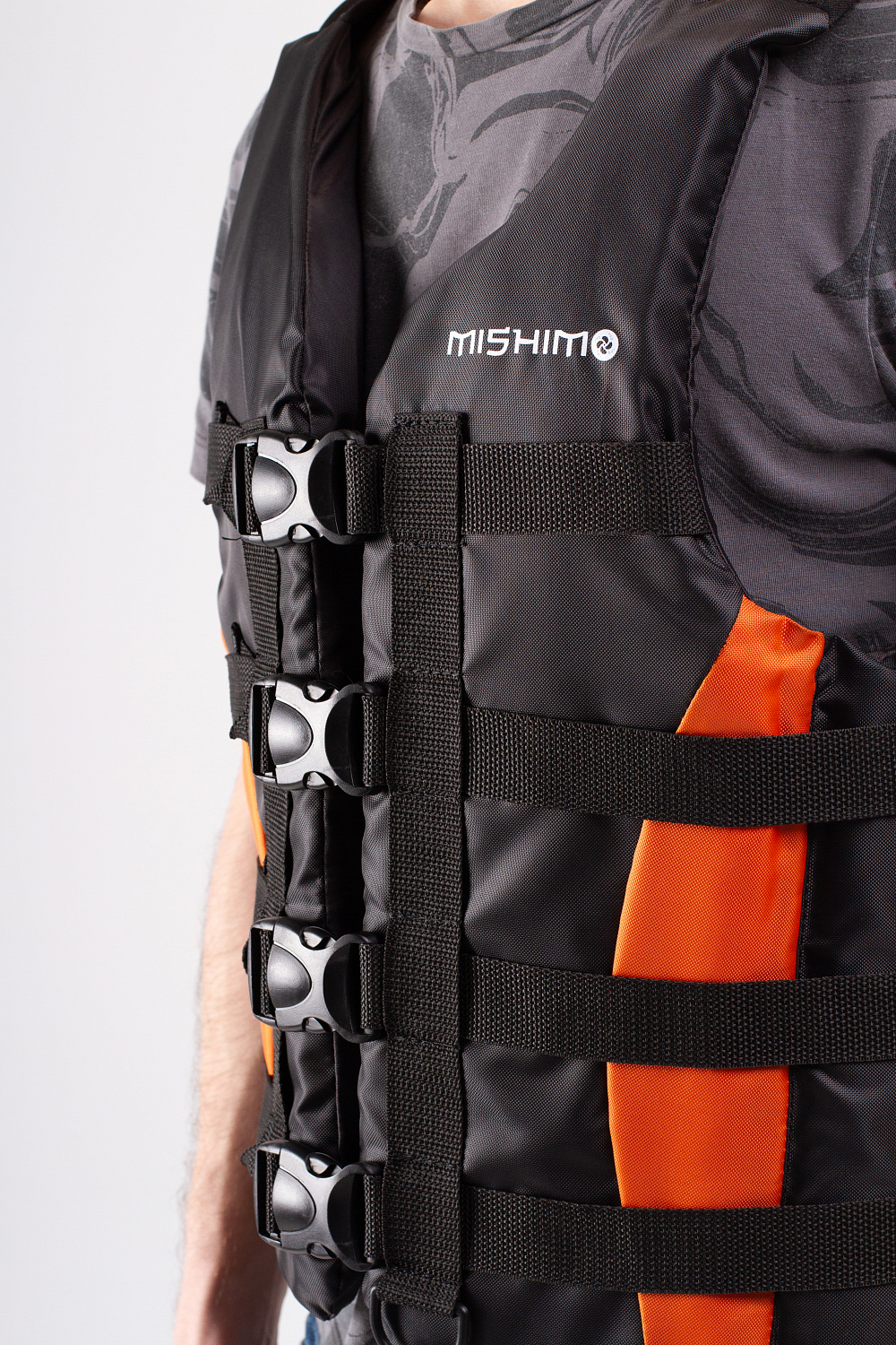 Жилет спасательный MISHIMO PRO Премиум качества Черно-оранжевый в Серпухове
