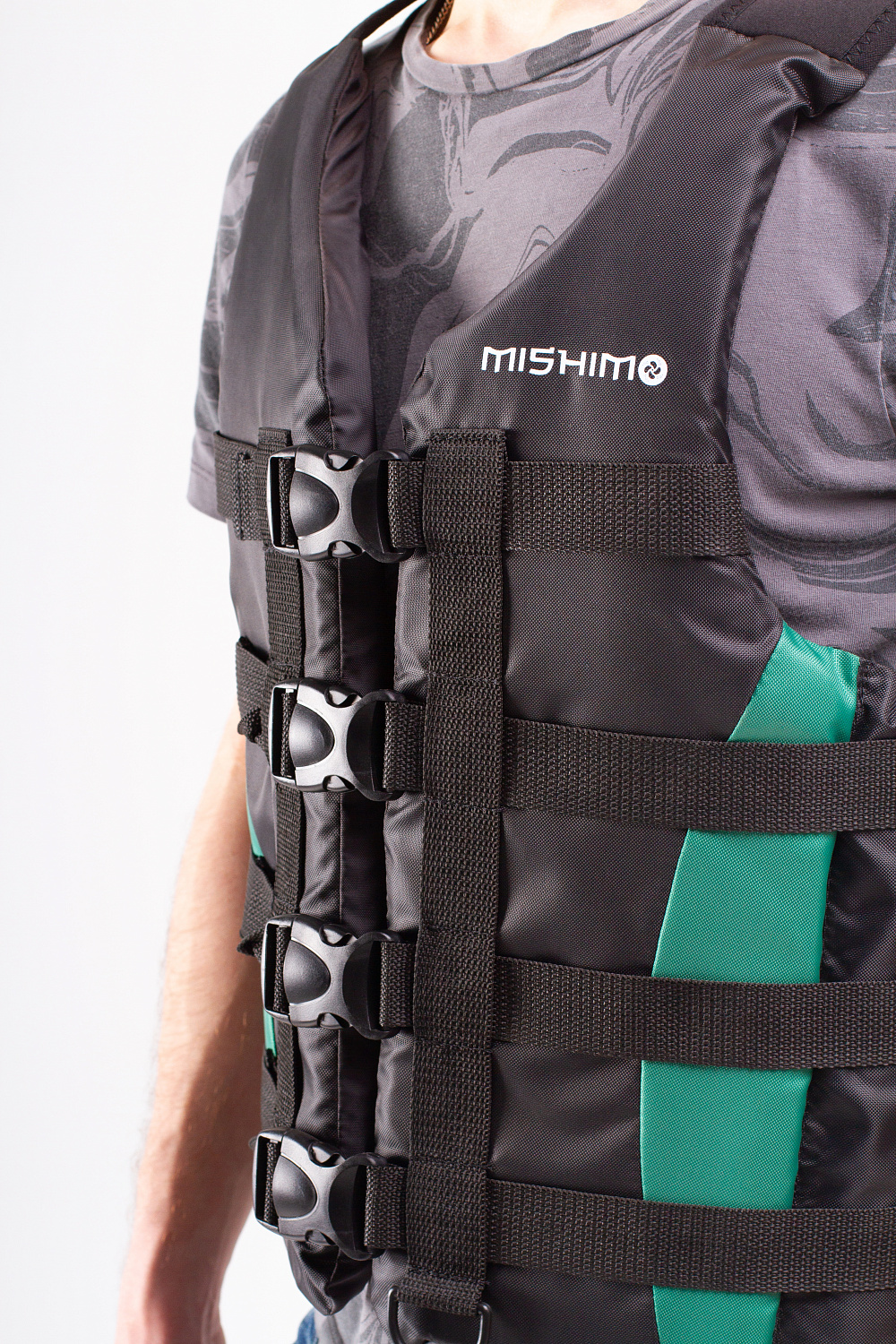 Жилет спасательный MISHIMO PRO Премиум качества Черно-зеленый в Серпухове