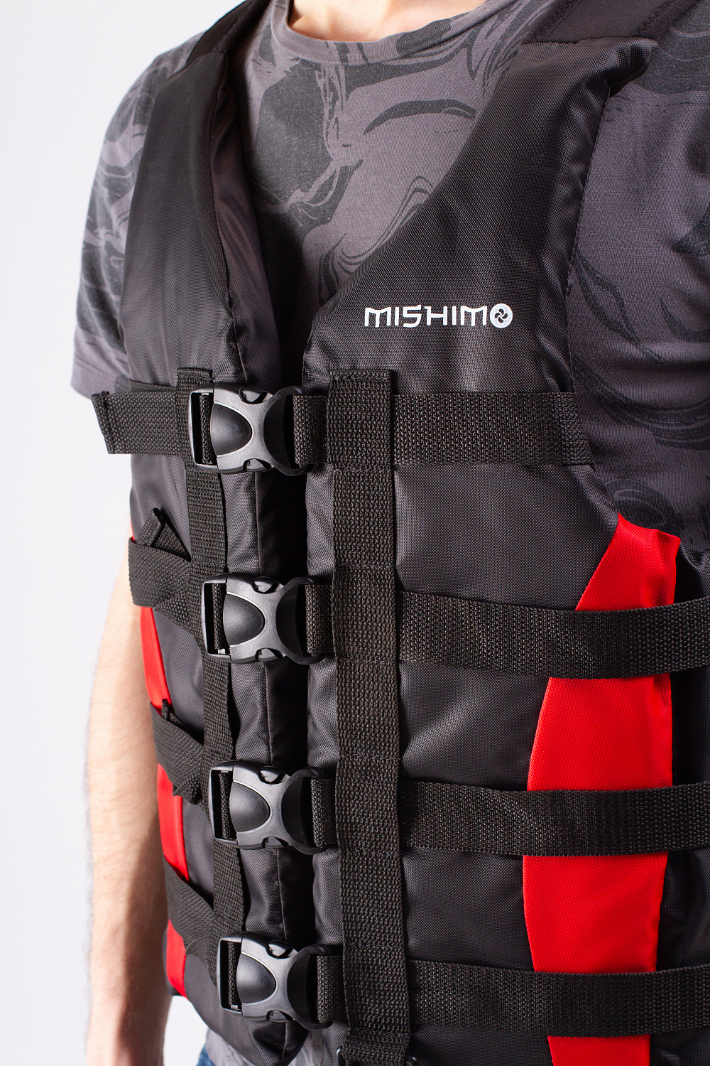 Жилет спасательный MISHIMO PRO Премиум качества Черно-красный в Серпухове